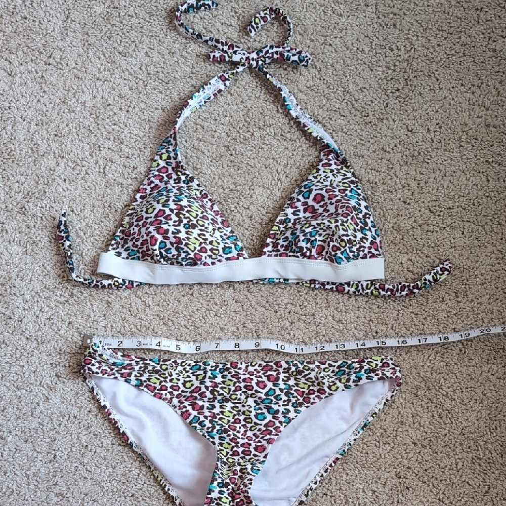 Multicolor Leopard Print Bikini Set